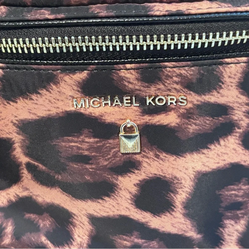 Michael Kors Brown and Black Leopard Print Crossbody Belt Bag - Picture 2 of 6
